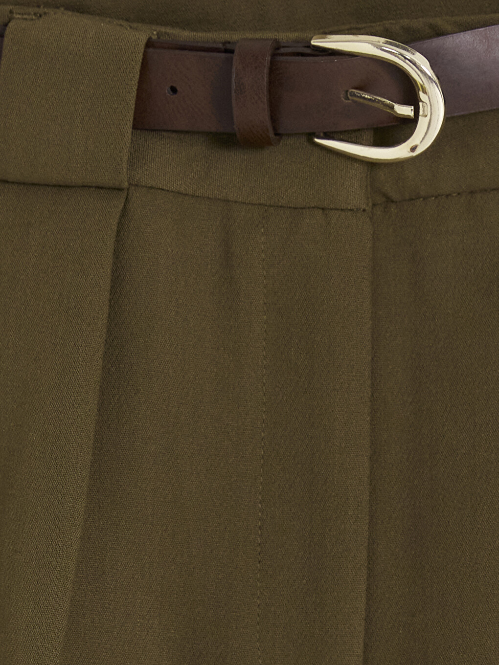 Waist Belted Pleated Women's Kuımaş Trousers-5