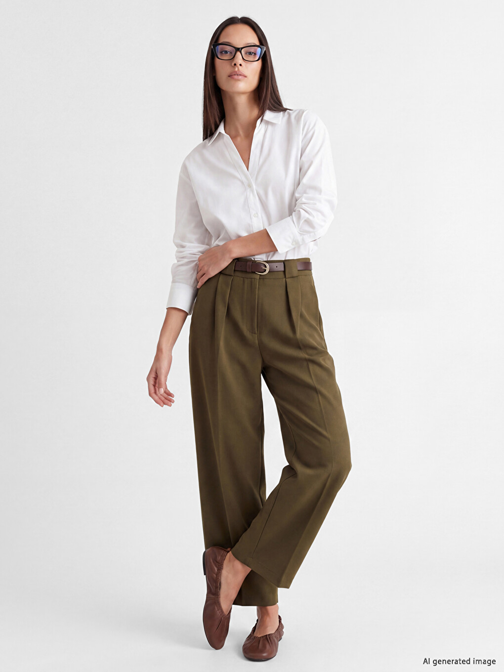 Waist Belted Pleated Women's Kuımaş Trousers