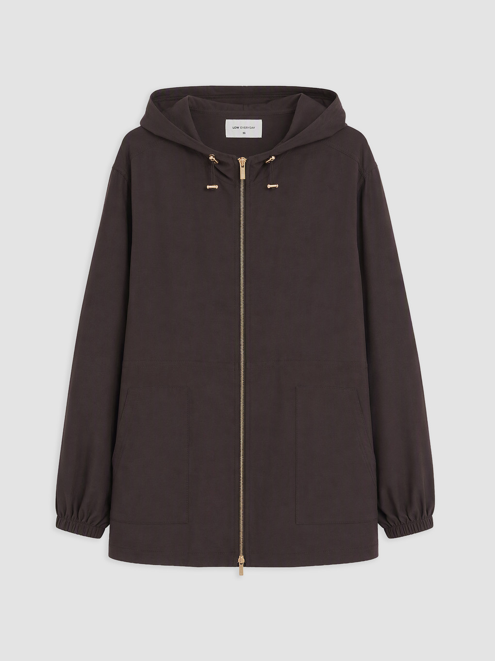 Woman Brown Modest Hooded Abaya-4