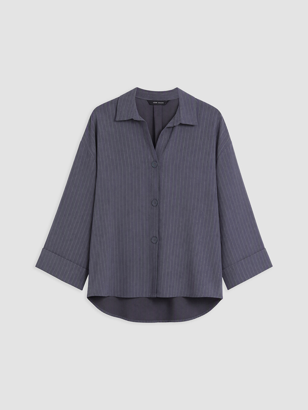 Folded Wrist Striped Women's Shirt