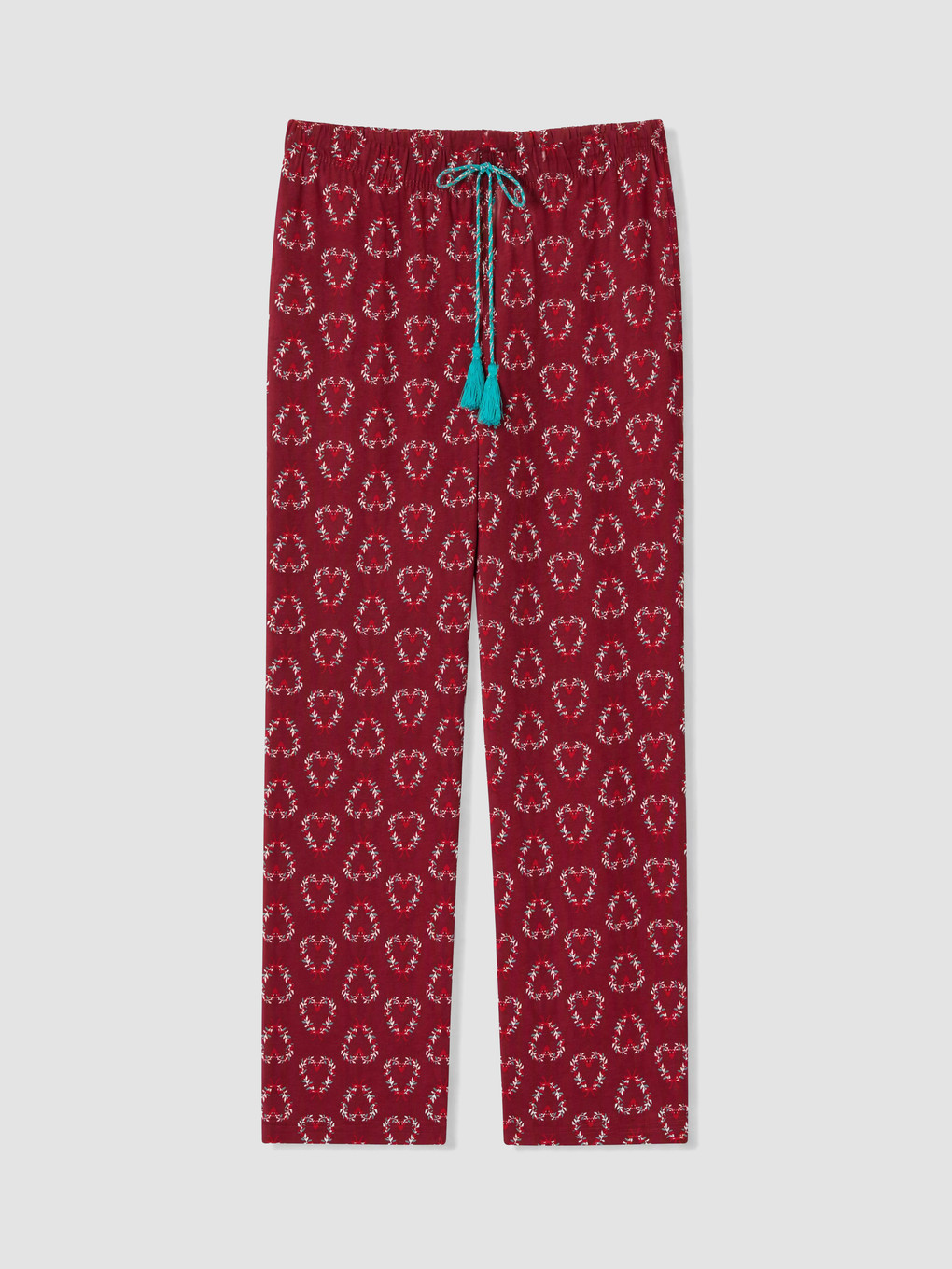 Kırmızı Desenli Kadın Pijama Altı-4