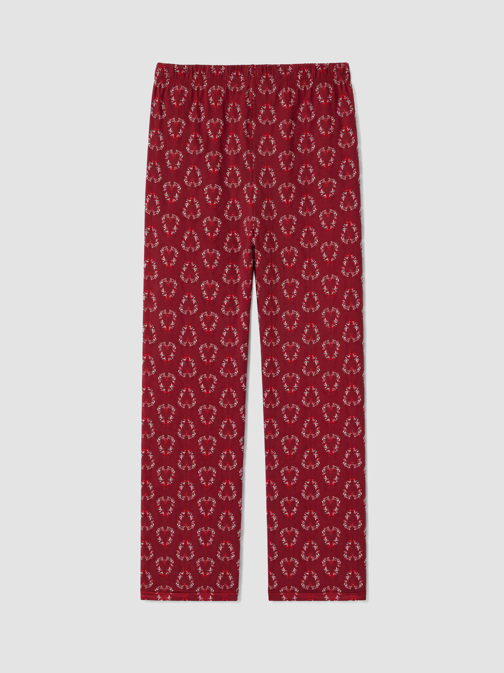 Kırmızı Desenli Kadın Pijama Altı-6