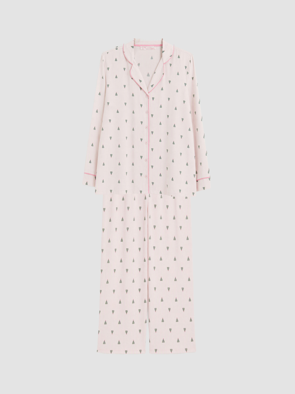 Pembe Yılbaşı Temalı Kadın Pijama Takım-4