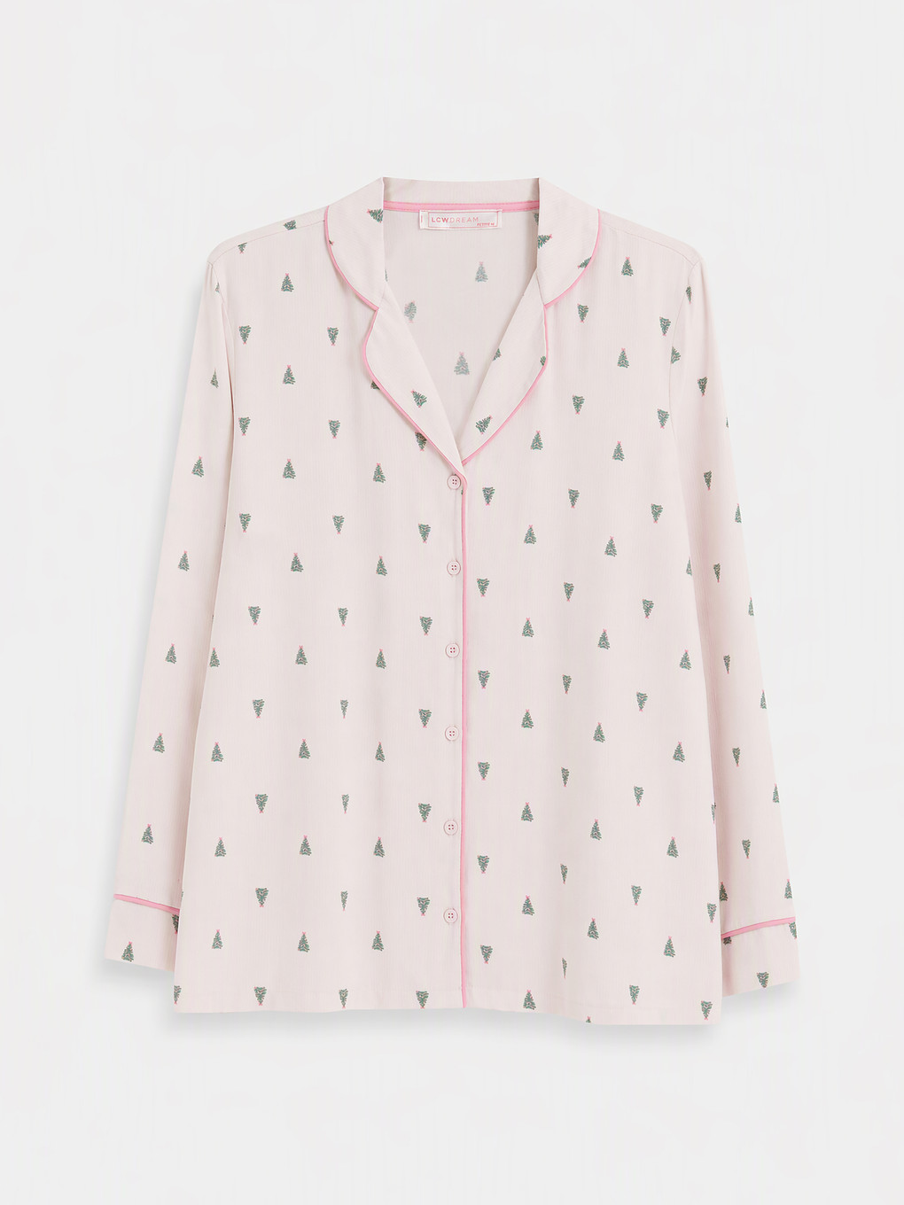 Pembe Yılbaşı Temalı Kadın Pijama Takım-5