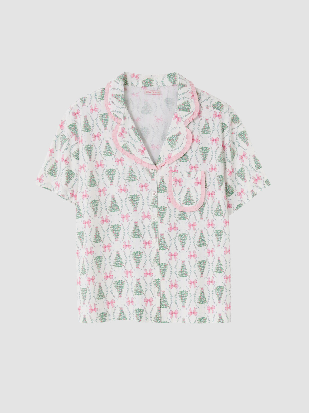 Ekru Yılbaşı Temalı Kadın Pijama Takımı-5