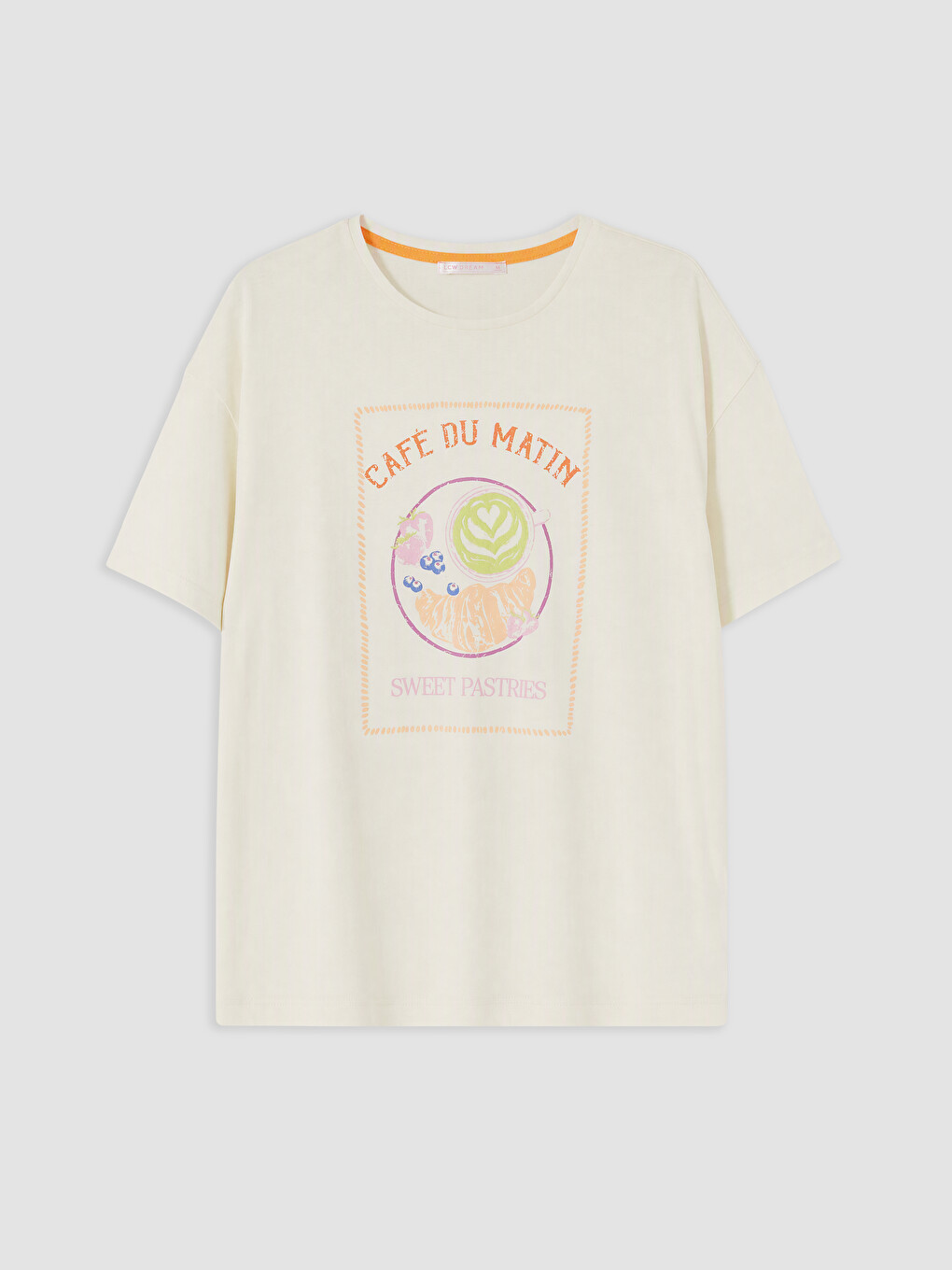 Ekru Baskılı Kadın Pijama Takım-1