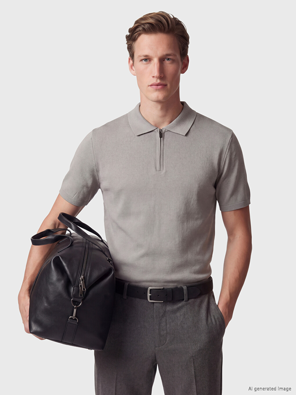 Polo Collar Men's Knitwear T-shirt