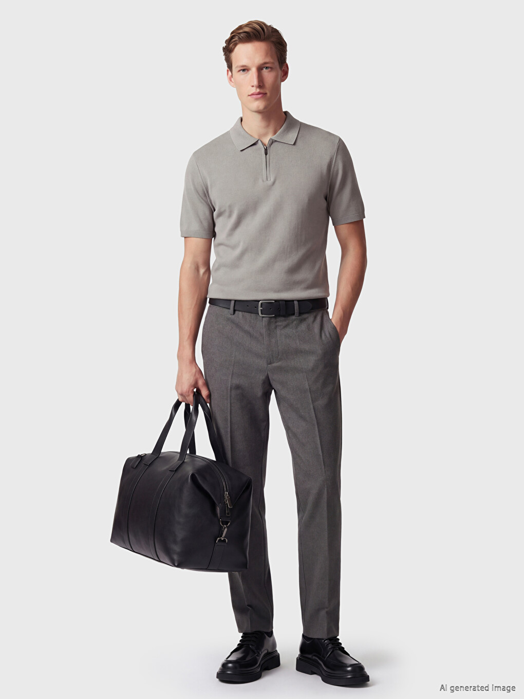 Polo Collar Men's Knitwear T-shirt-1