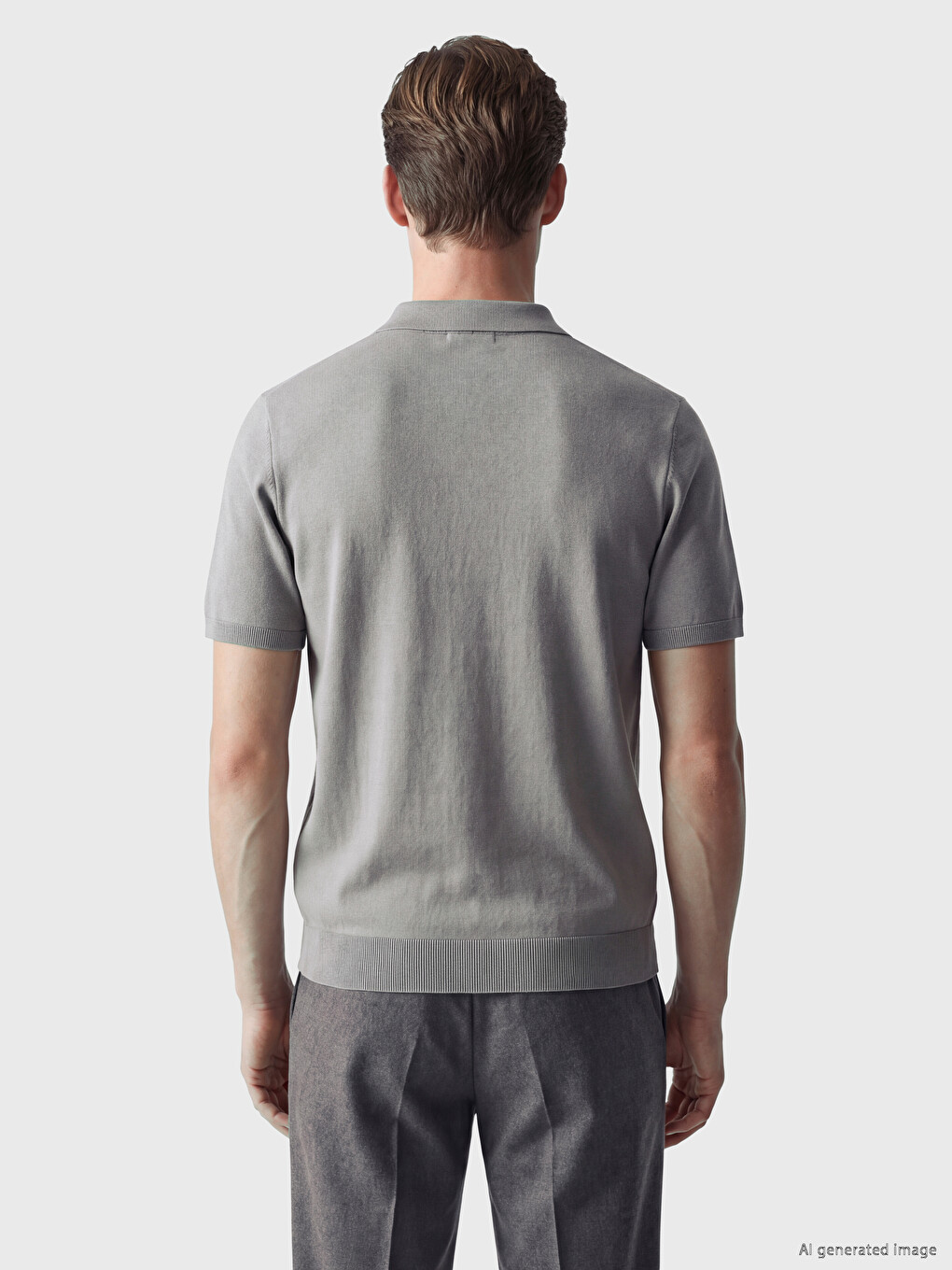 Polo Collar Men's Knitwear T-shirt-3
