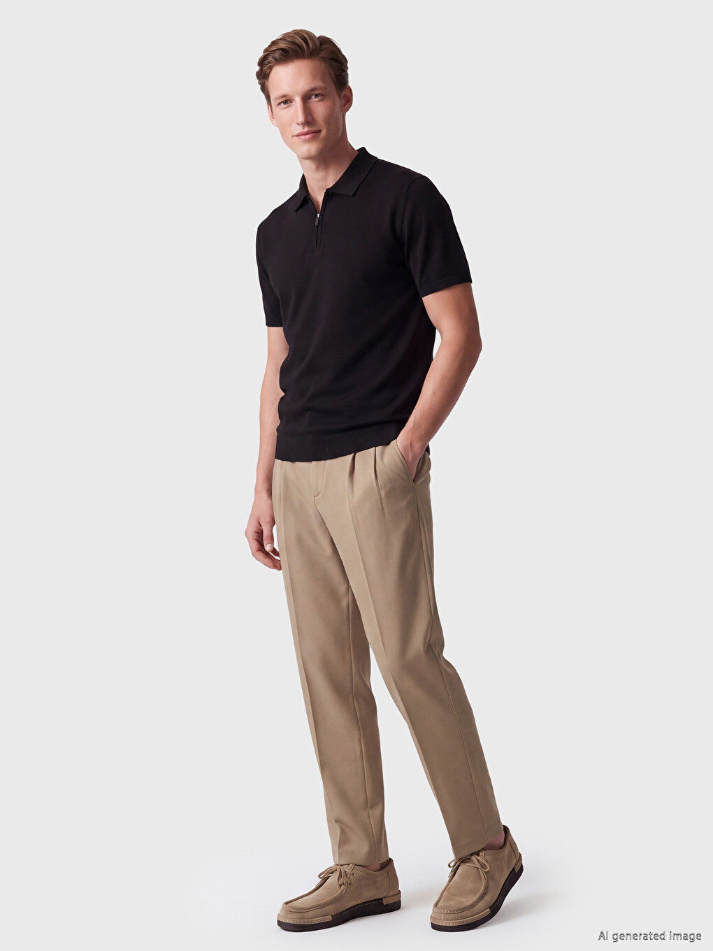 Polo Collar Men's Knitwear T-shirt-1