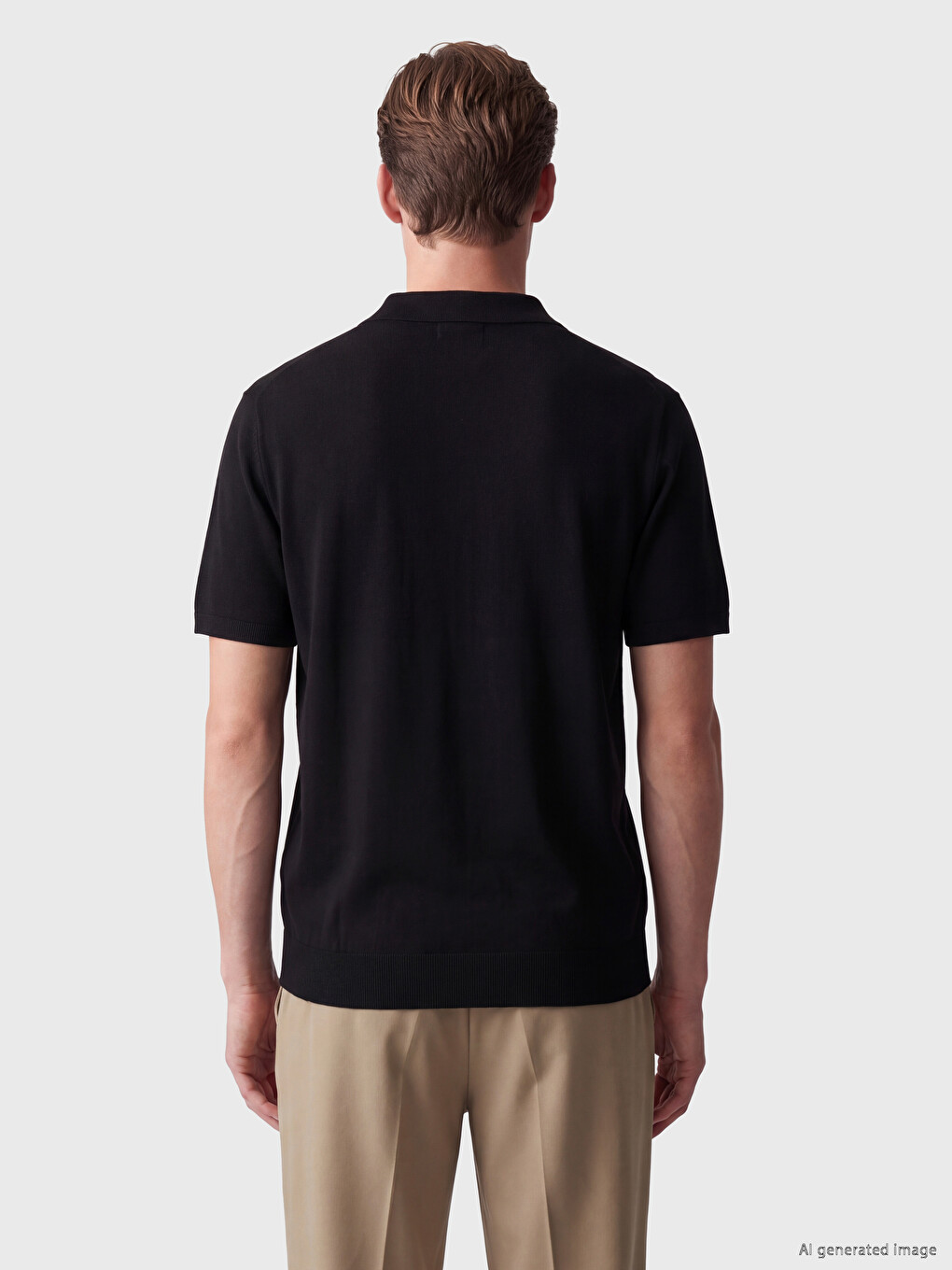 Polo Collar Men's Knitwear T-shirt-3