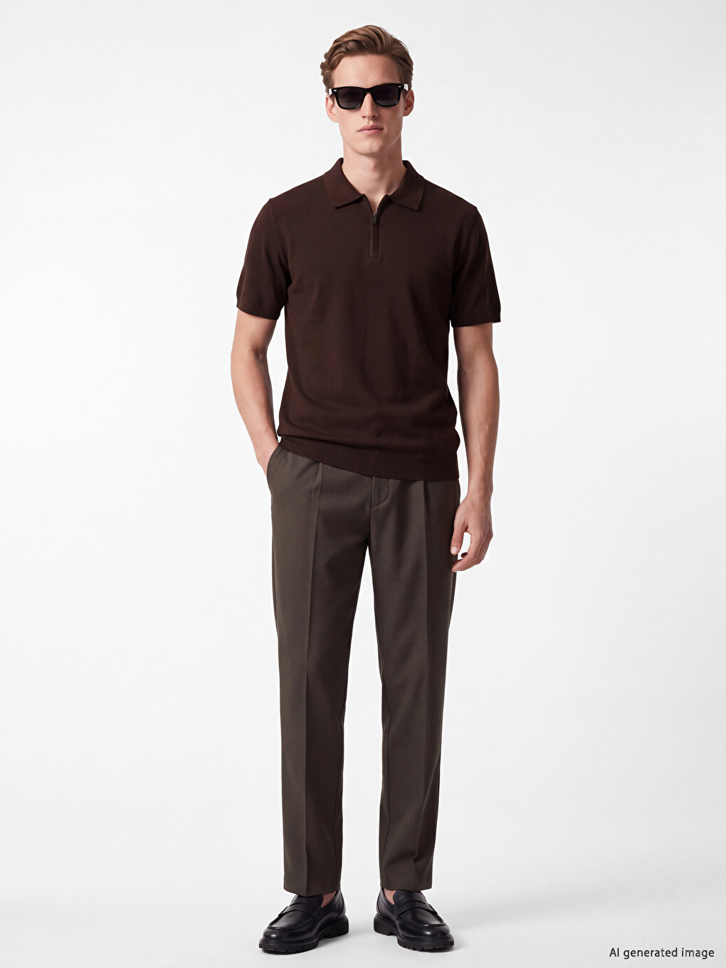 Polo Collar Men's Knitwear T-shirt-1