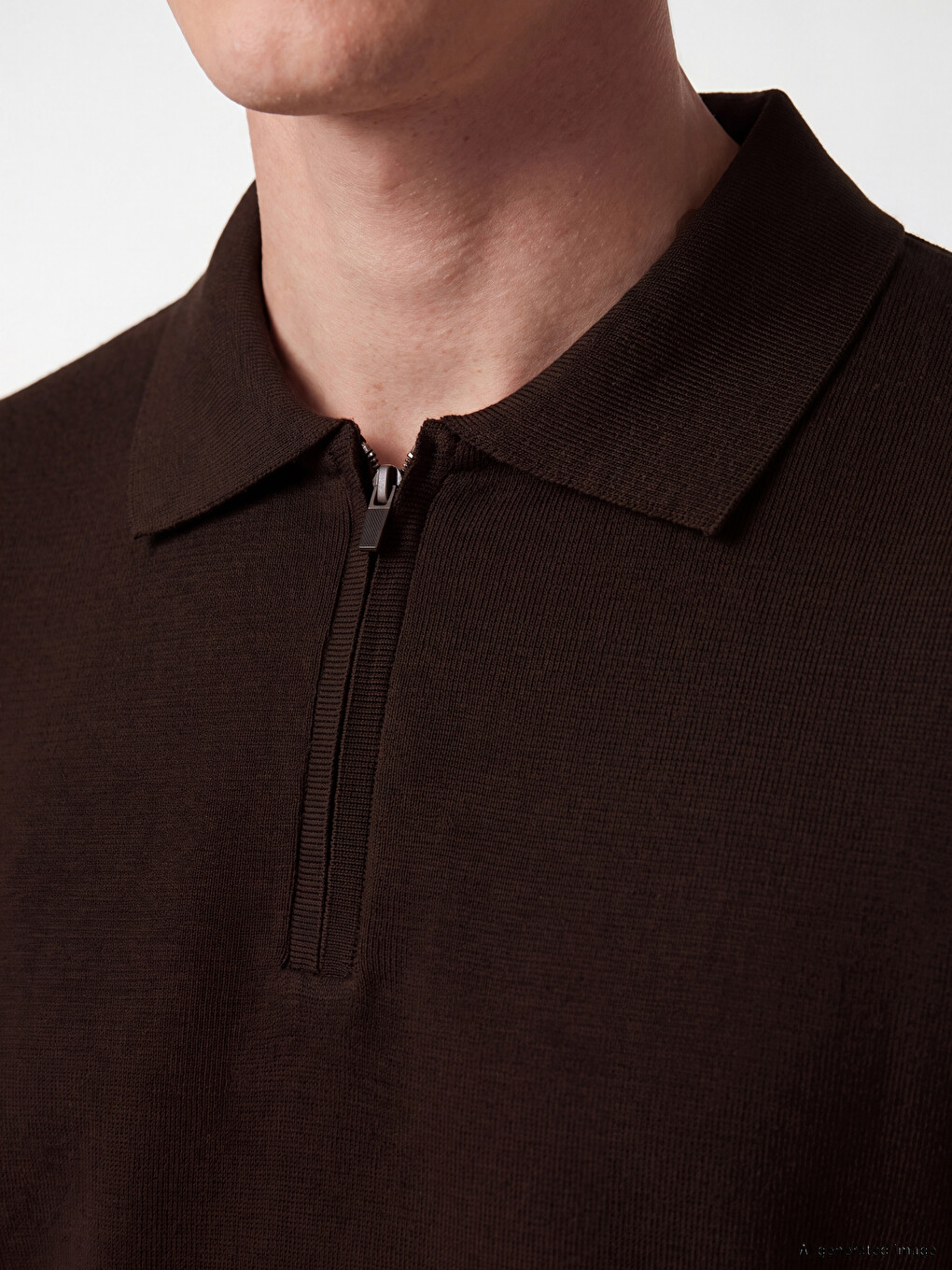 Polo Collar Men's Knitwear T-shirt-2