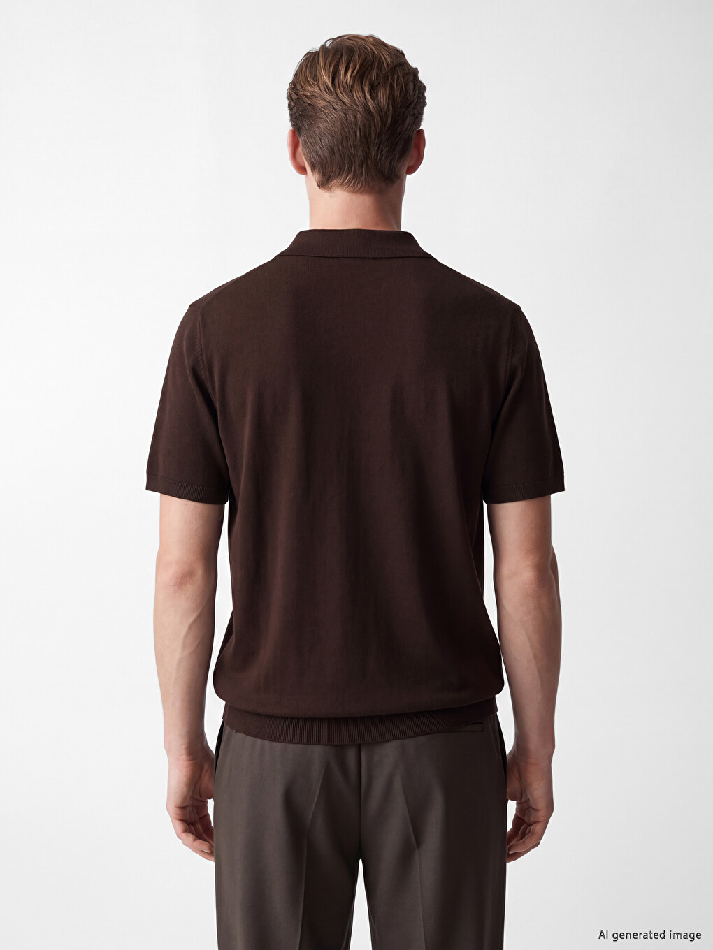 Polo Collar Men's Knitwear T-shirt-3