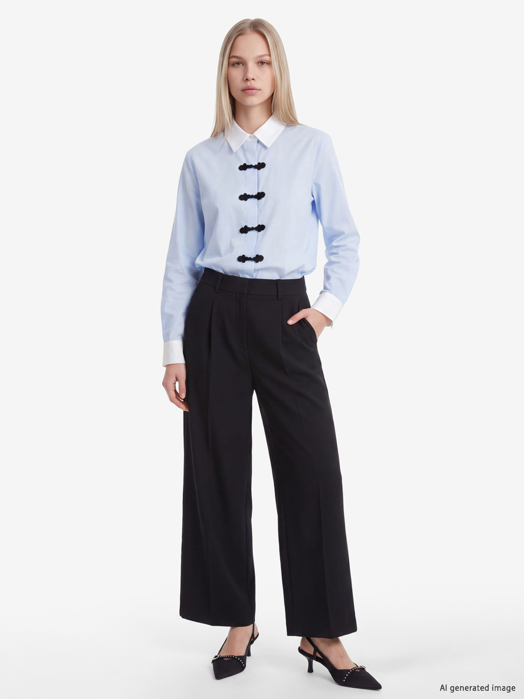 China Buttoned Women's Shirt-1