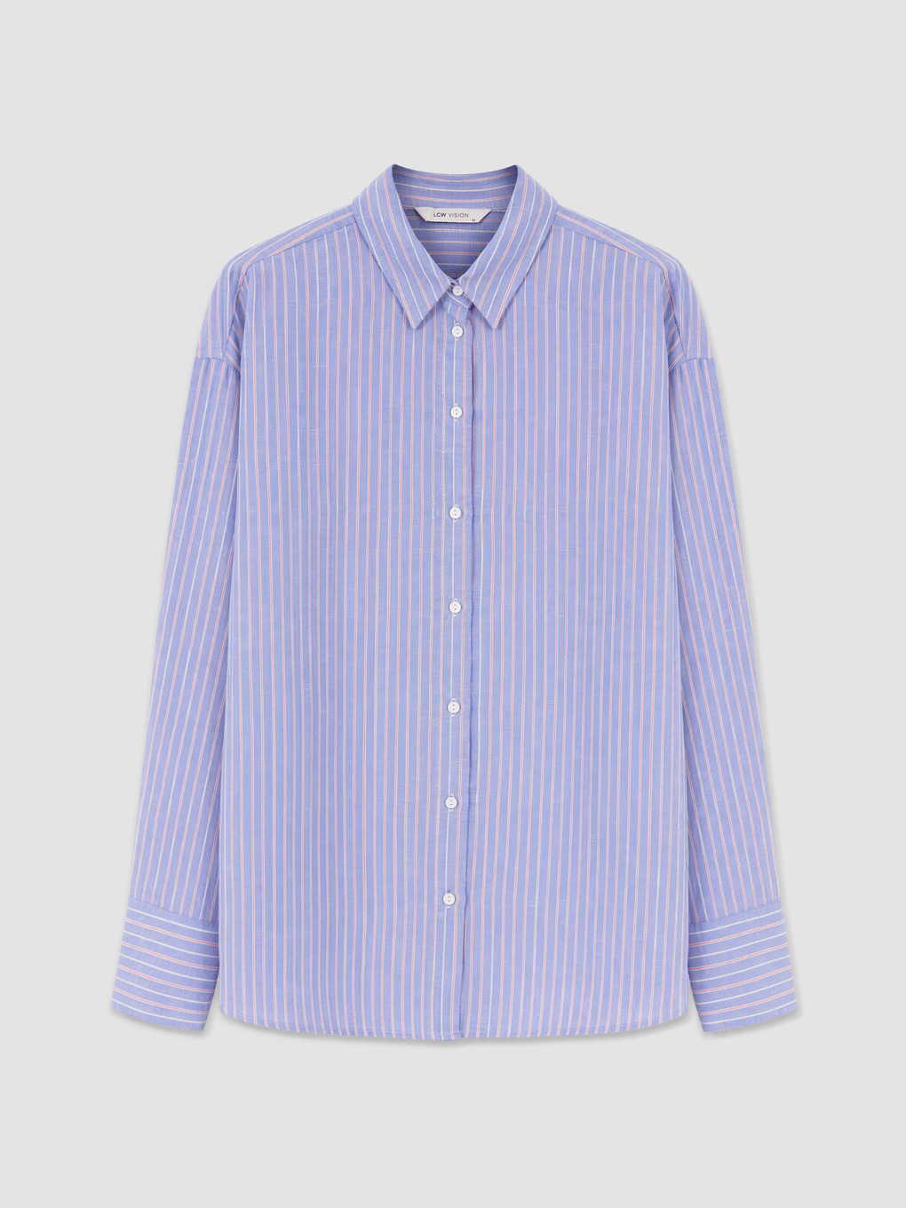 Mavi Çizgili Oversize Oxford Kadın Gömlek