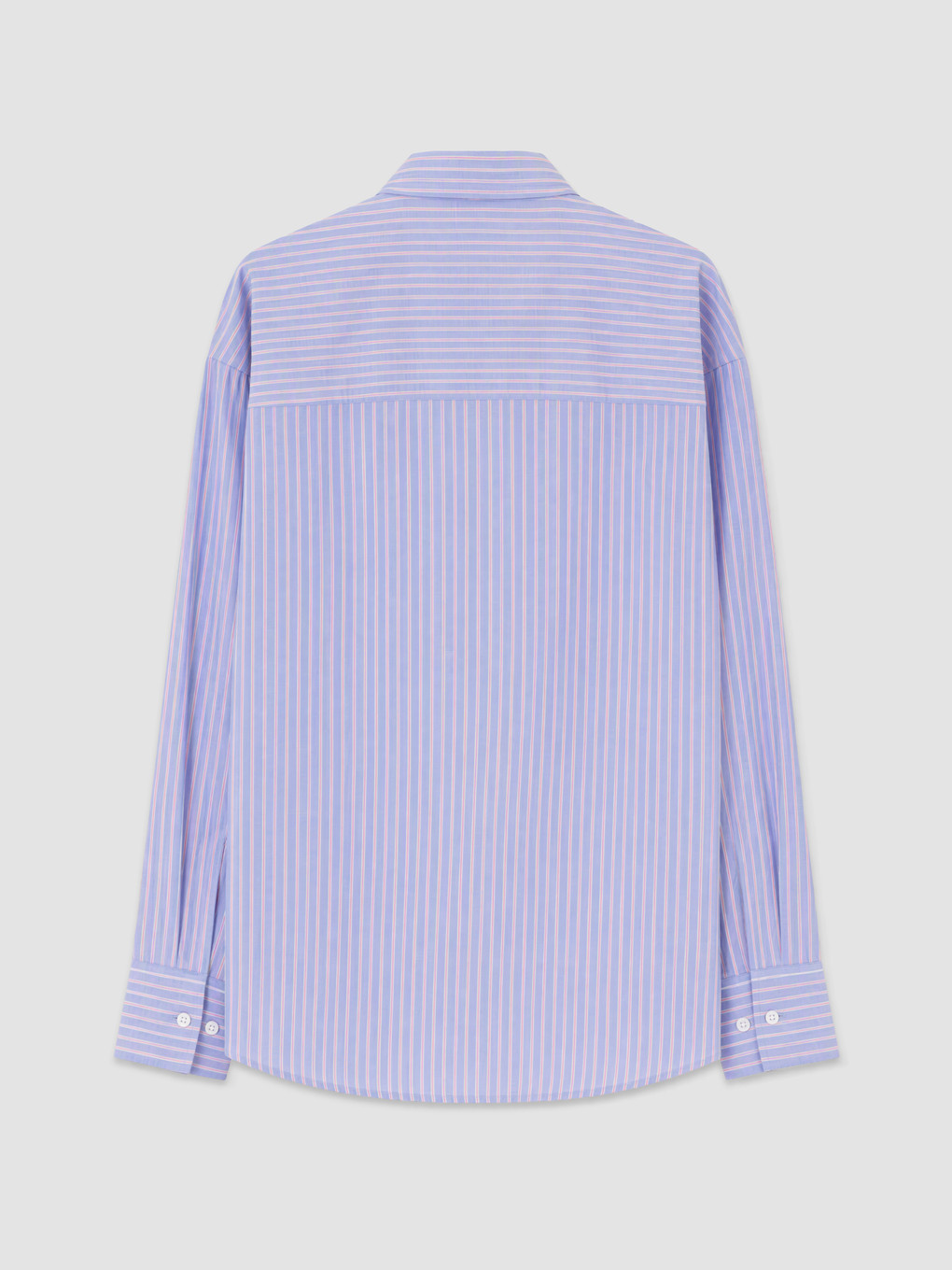 Mavi Çizgili Oversize Oxford Kadın Gömlek-1