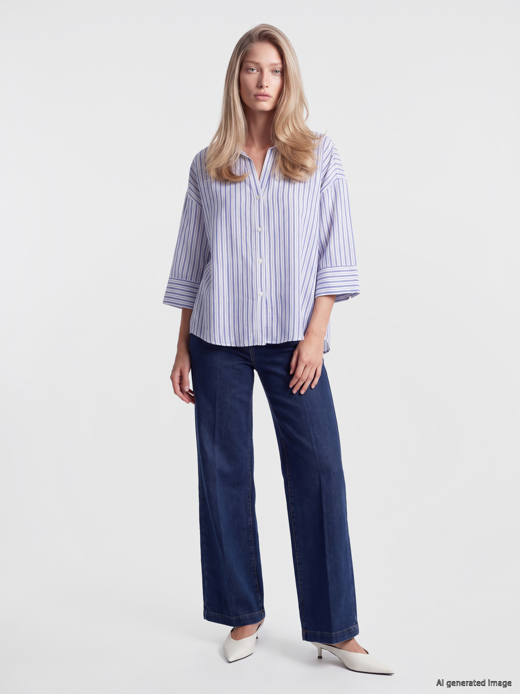 Woman Blue Shirt-1