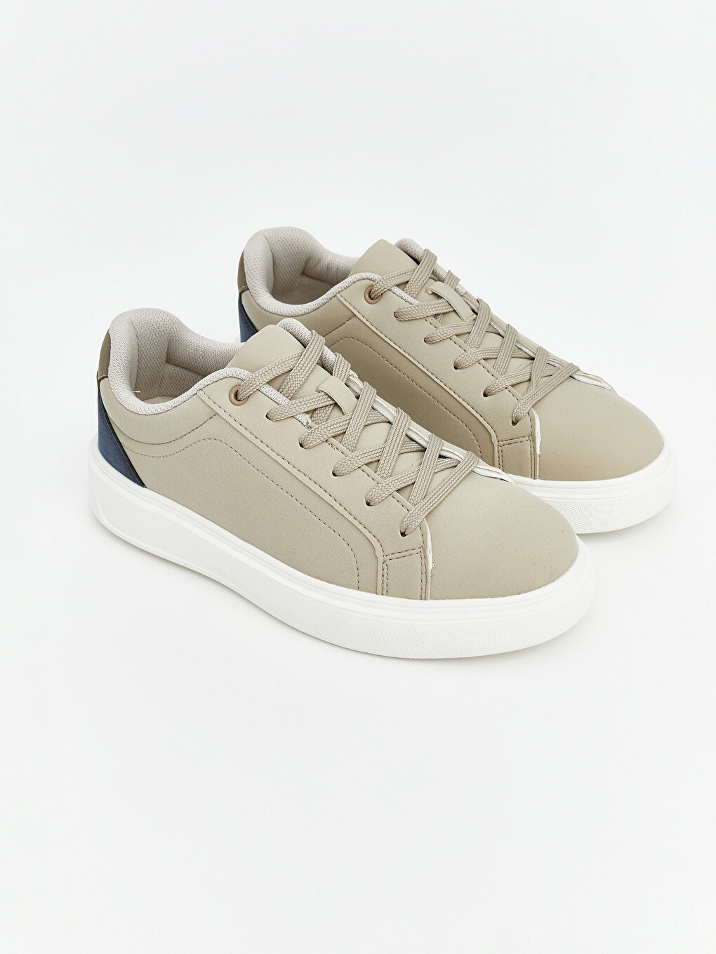 Bej Bağcıklı Erkek Sneaker