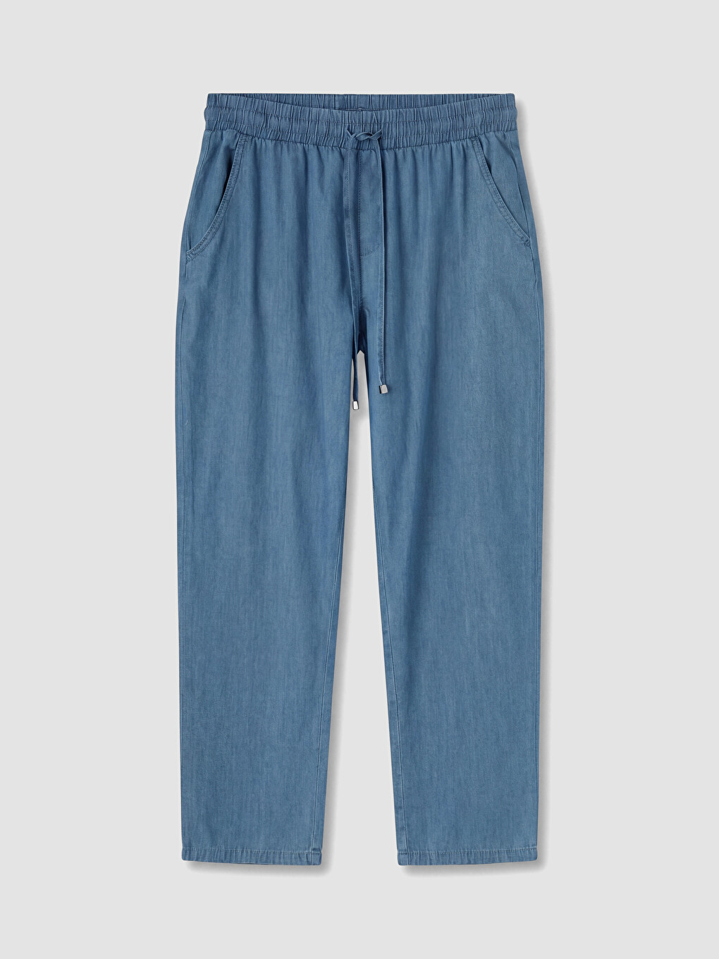 Mavi Beli Lastikli Carrot Fit Kadın Jean Pantolon