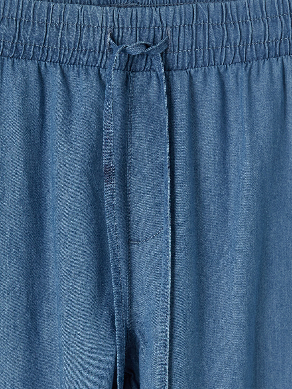 Mavi Beli Lastikli Carrot Fit Kadın Jean Pantolon-1