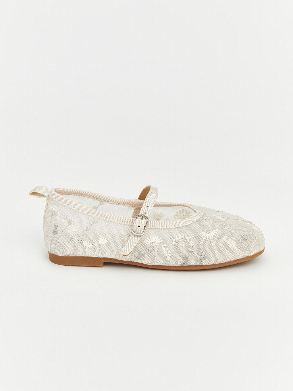Floral Mesh Girls' Ballet Flats-1