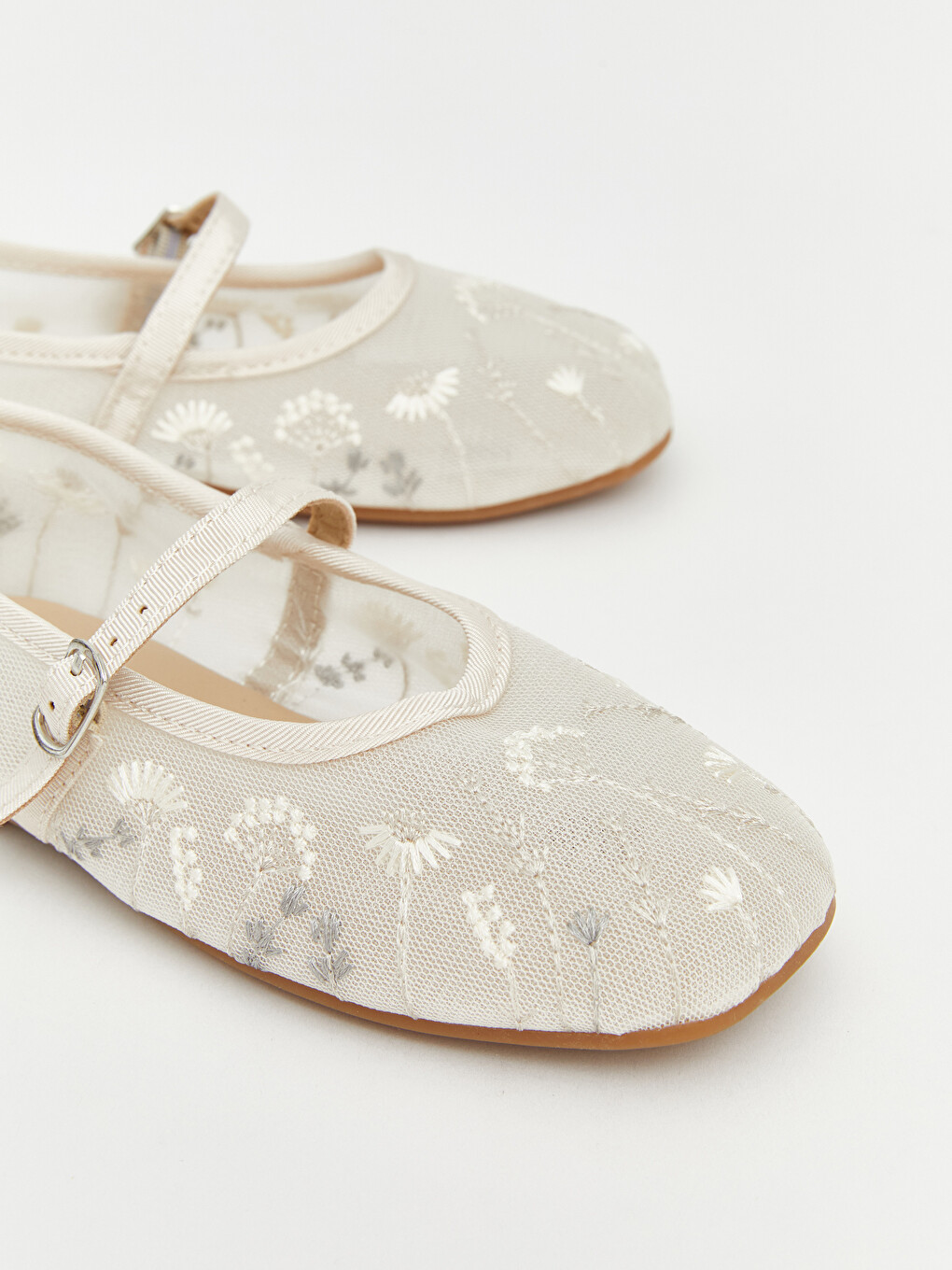 Floral Mesh Girls' Ballet Flats-2