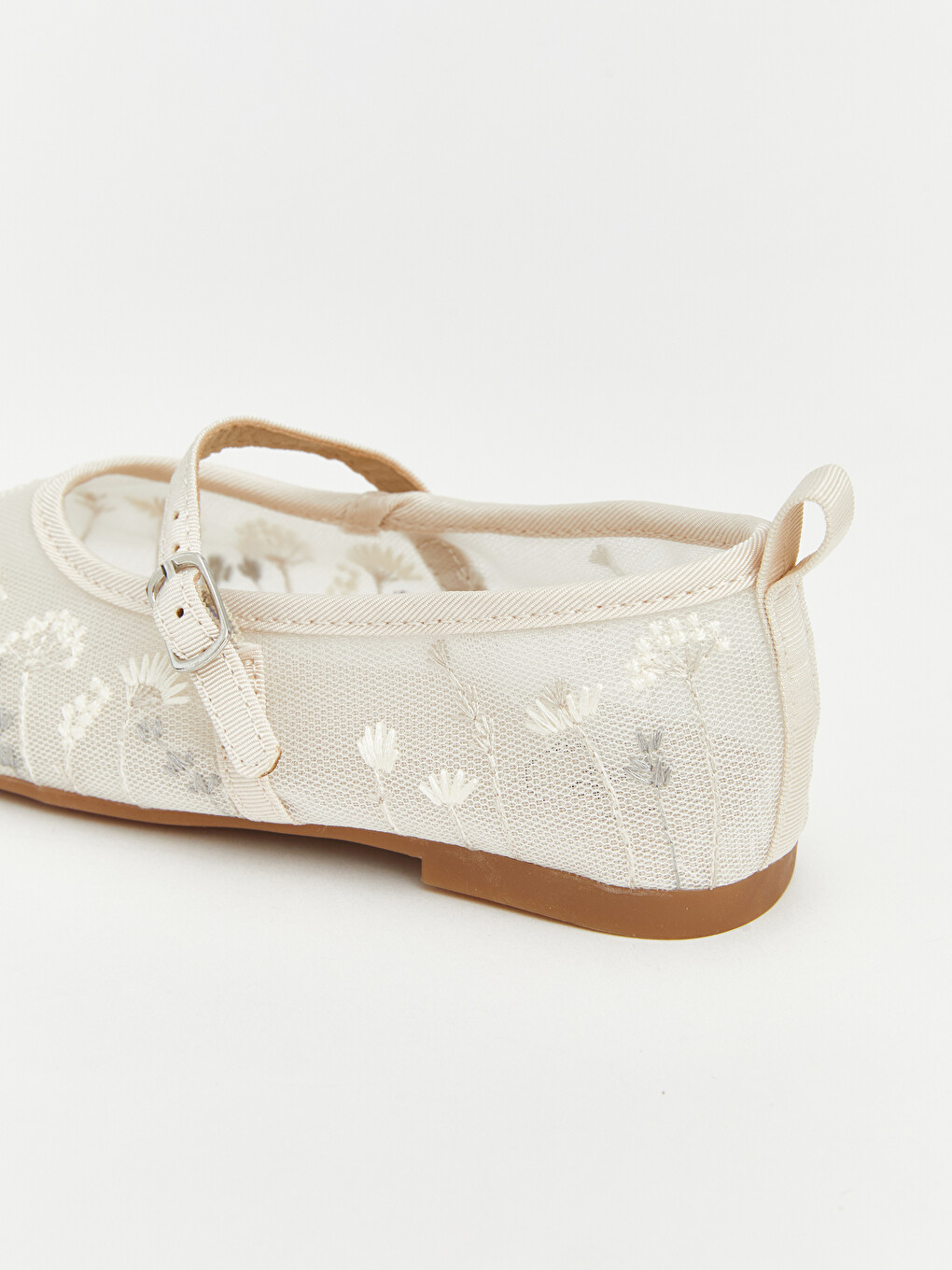 Floral Mesh Girls' Ballet Flats-4
