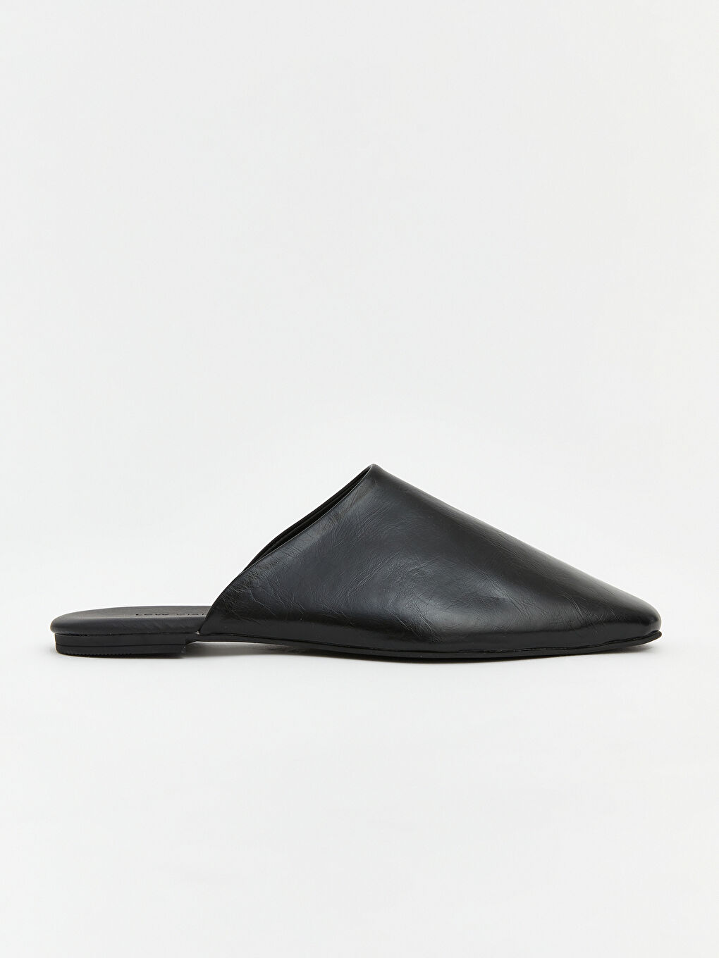 Siyah Deri Görünümlü Kadın Terlik-1