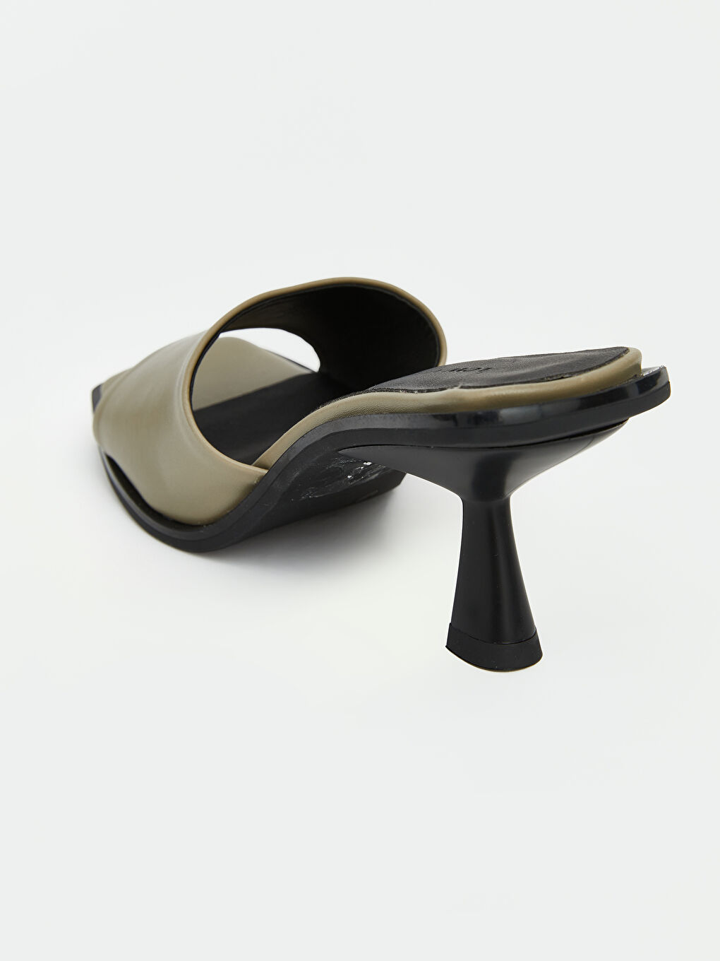 Yeşil Küt Burun Kadın Topuklu Terlik-4