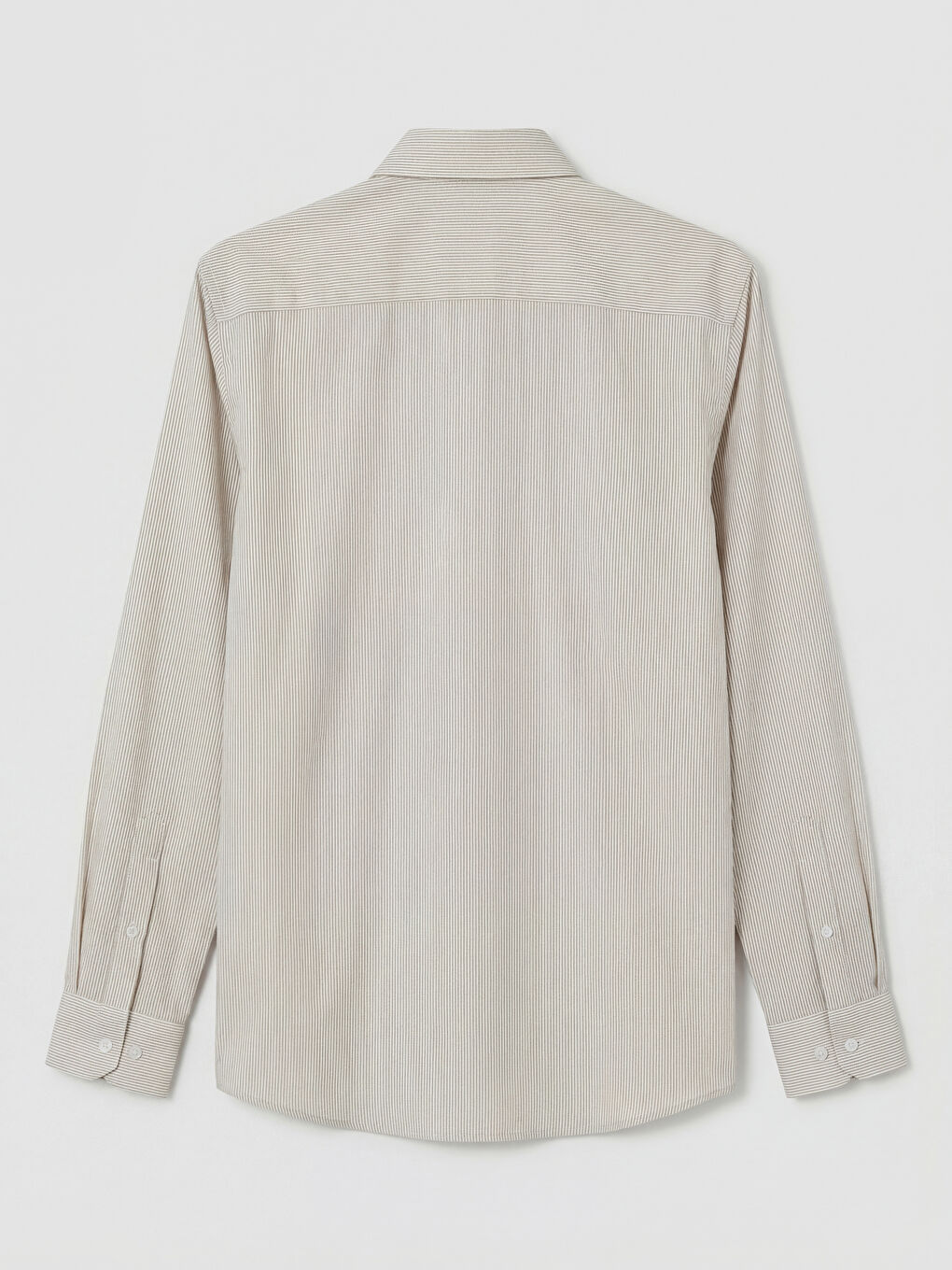 Bej Slim Fit Çizgili Erkek Gömlek-5