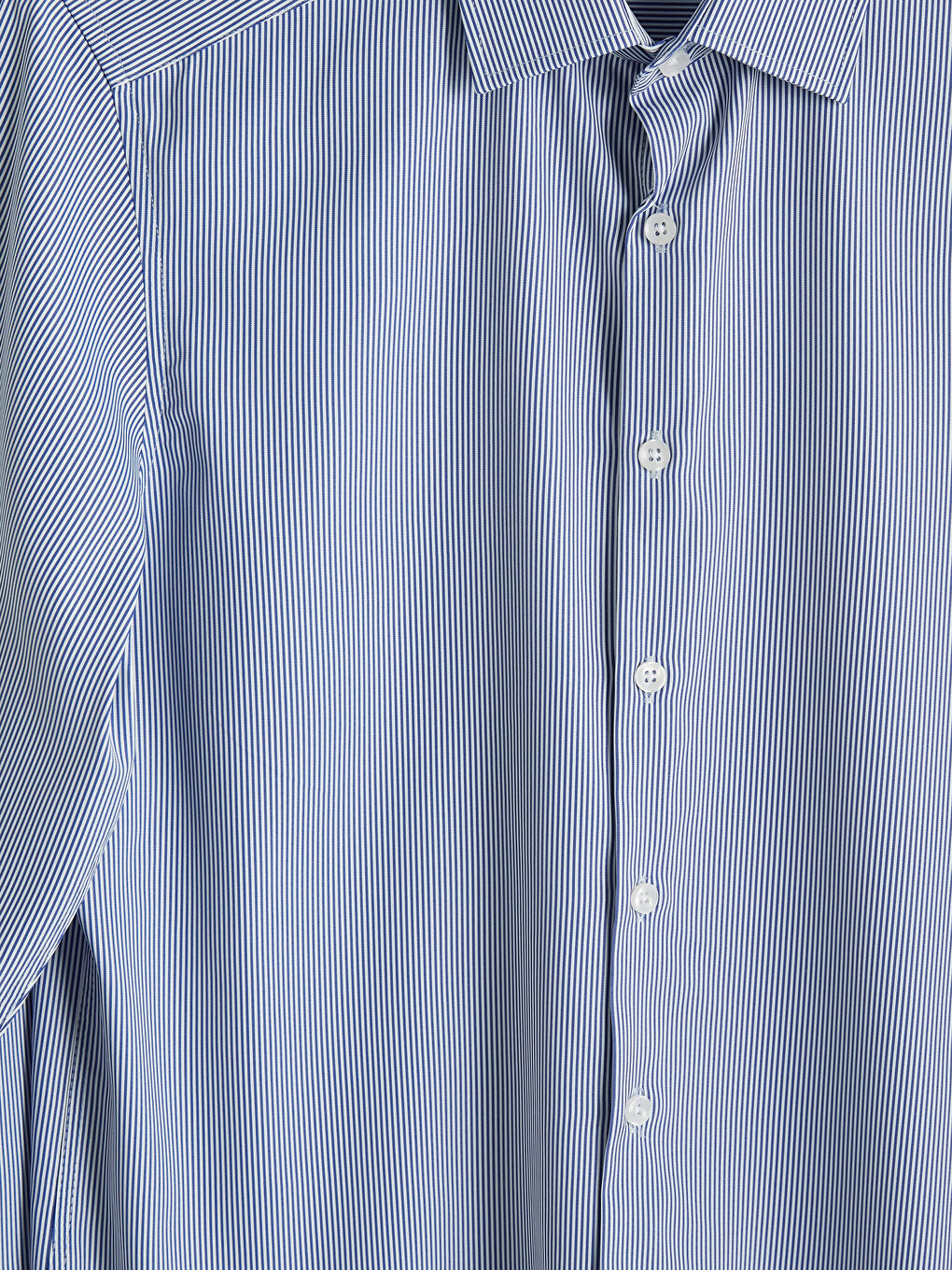 Lacivert Slim Fit Çizgili Erkek Gömlek-6