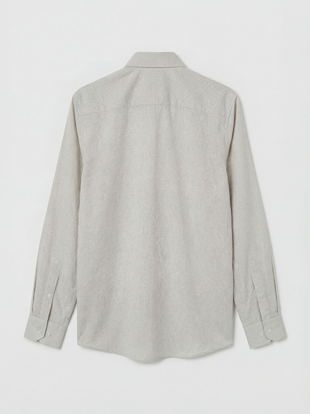 Bej Slim Fit Ekose Erkek Gömlek-5