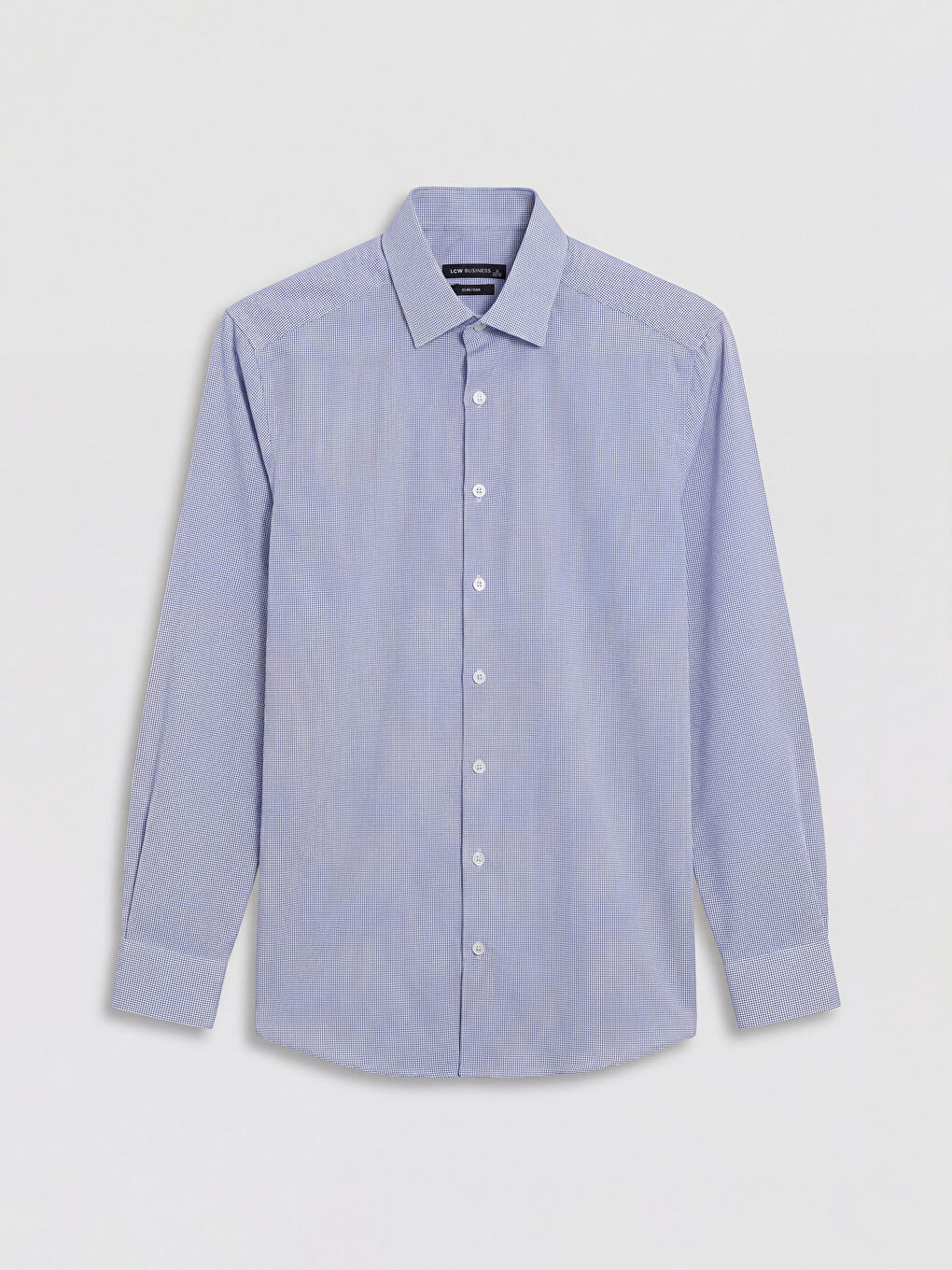 Lacivert Slim Fit Ekose Erkek Gömlek