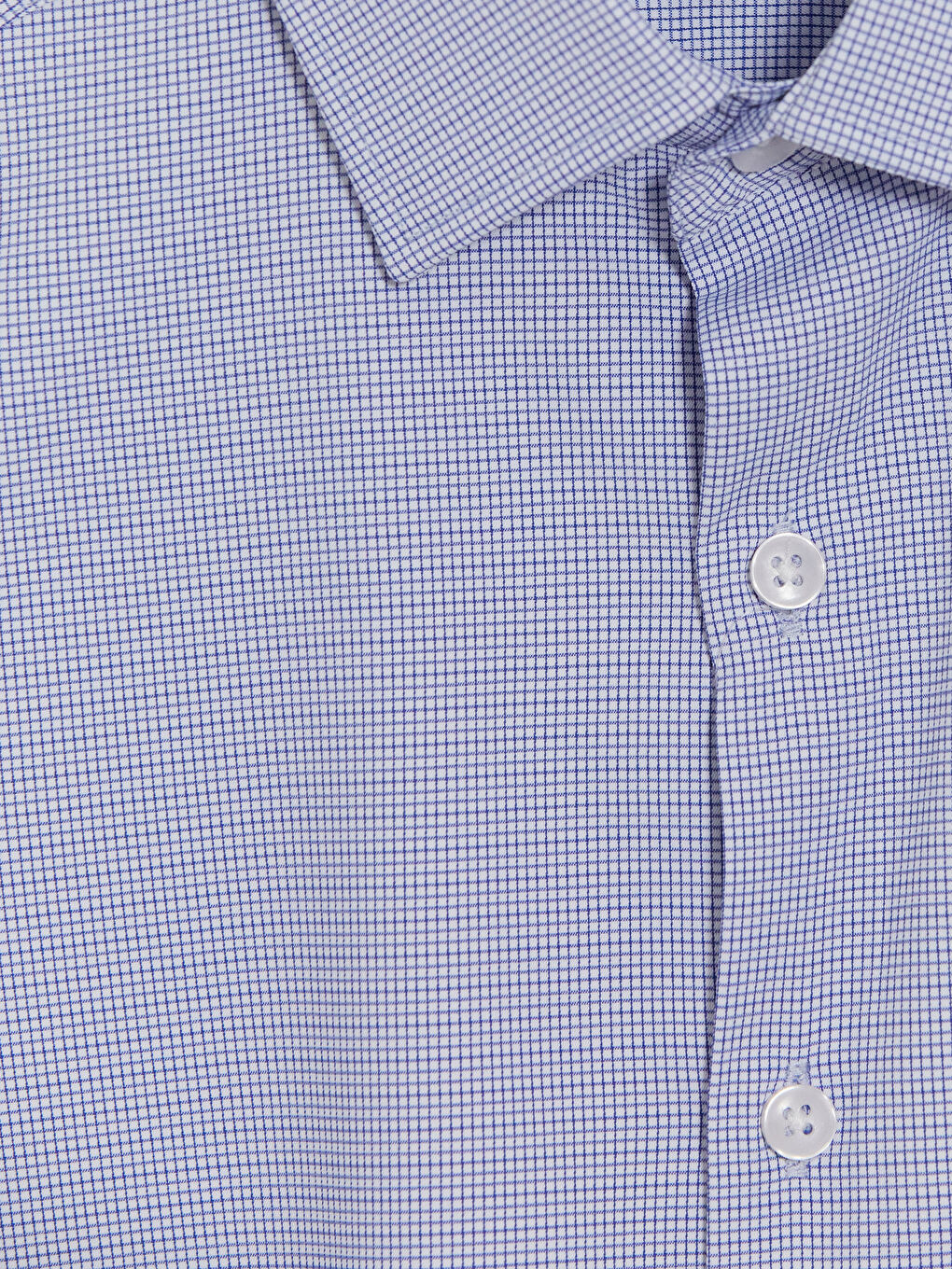 Lacivert Slim Fit Ekose Erkek Gömlek-2