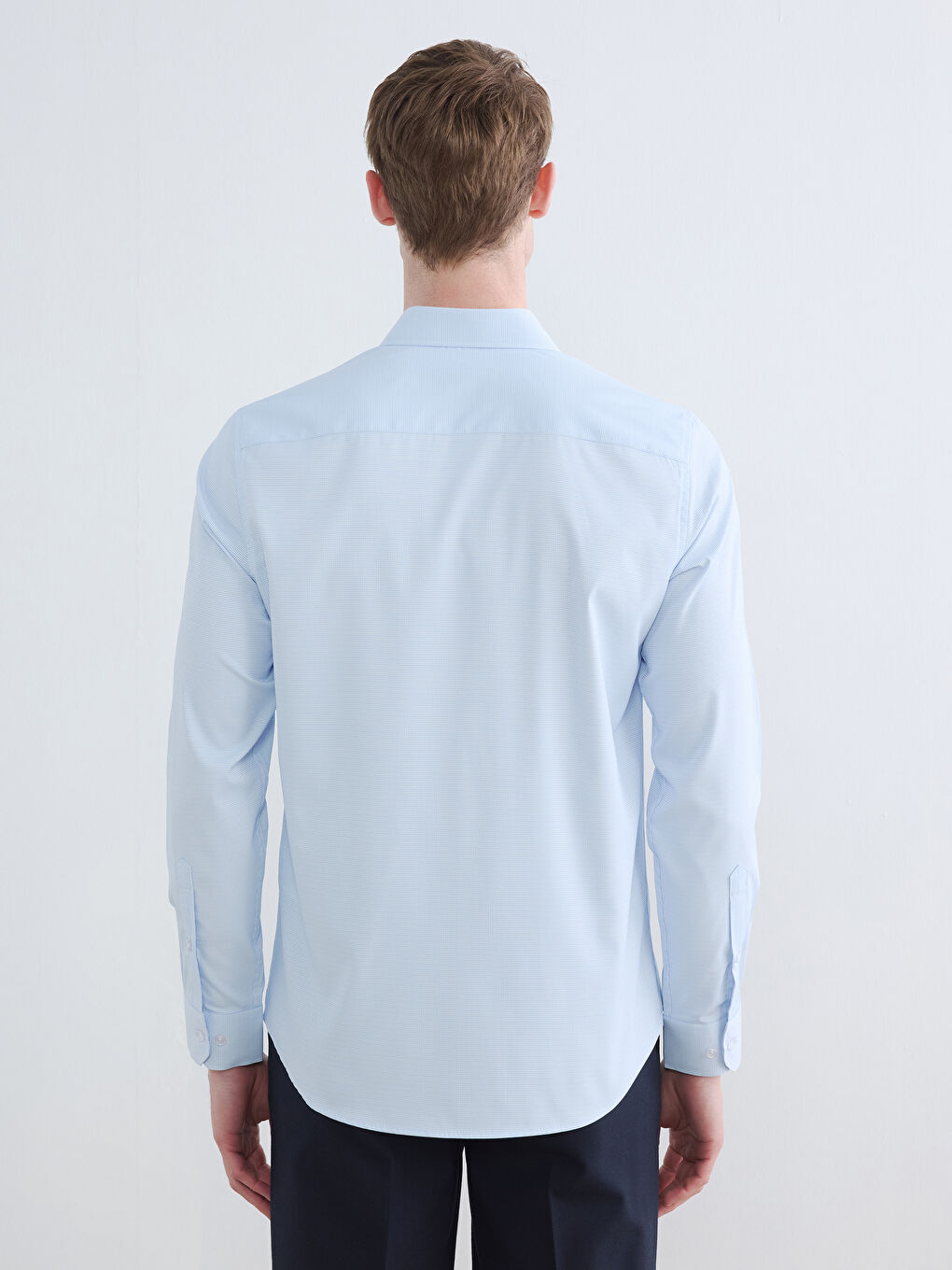 Mavi Slim Fit Ekose Erkek Gömlek-3