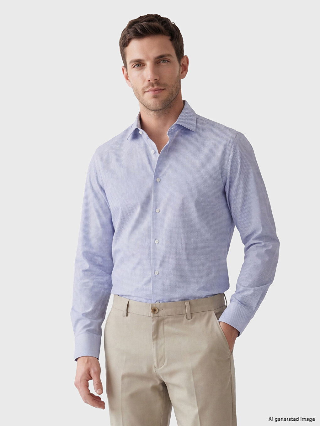 Slim Fit Plaid Men's Shirt