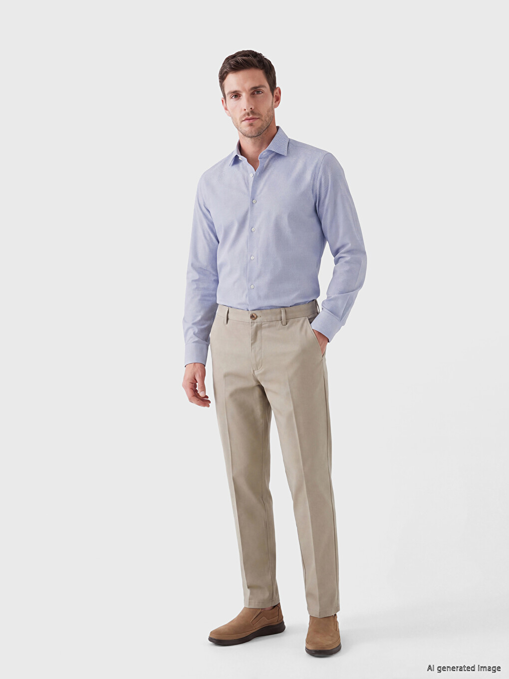 Slim Fit Plaid Men's Shirt-1