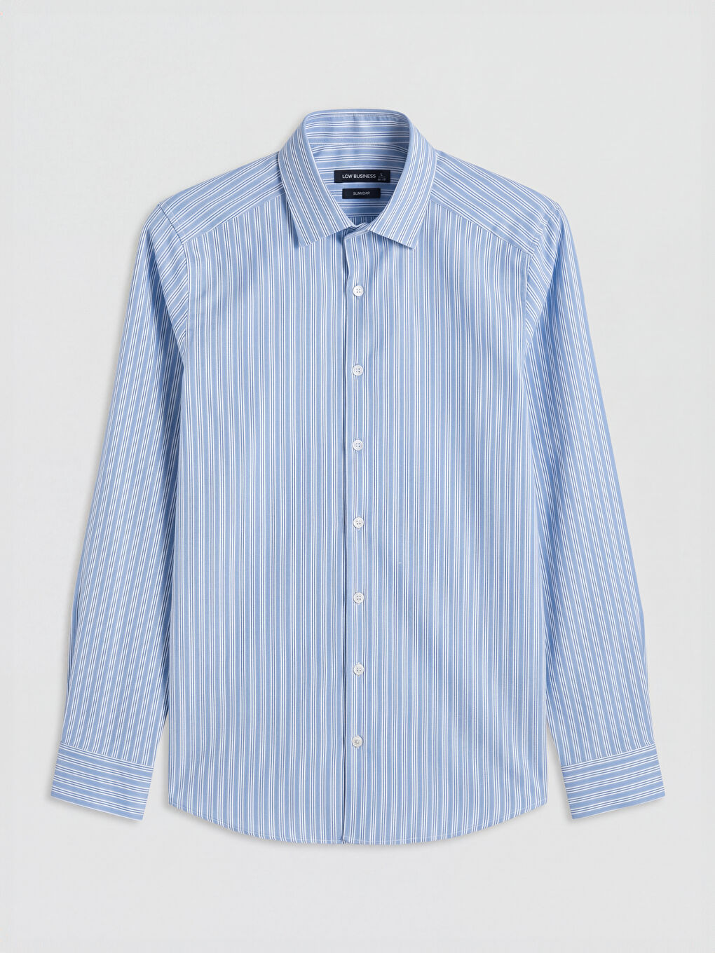 Mavi Slim Fit Çizgili Erkek Gömlek-4