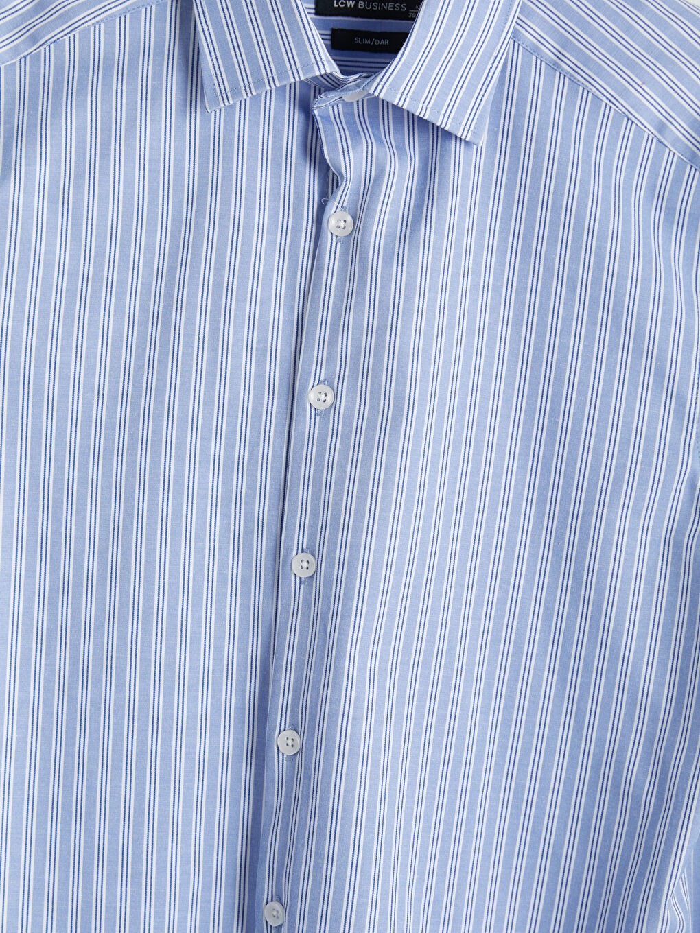 Mavi Slim Fit Çizgili Erkek Gömlek-6