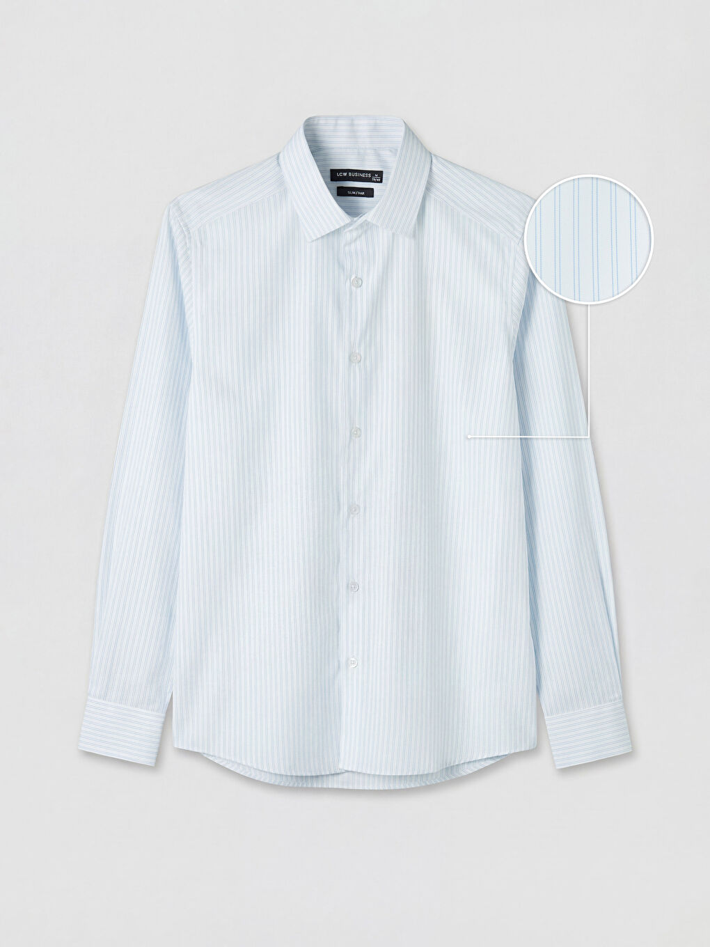 Mavi Slim Fit Çizgili Erkek Gömlek-4