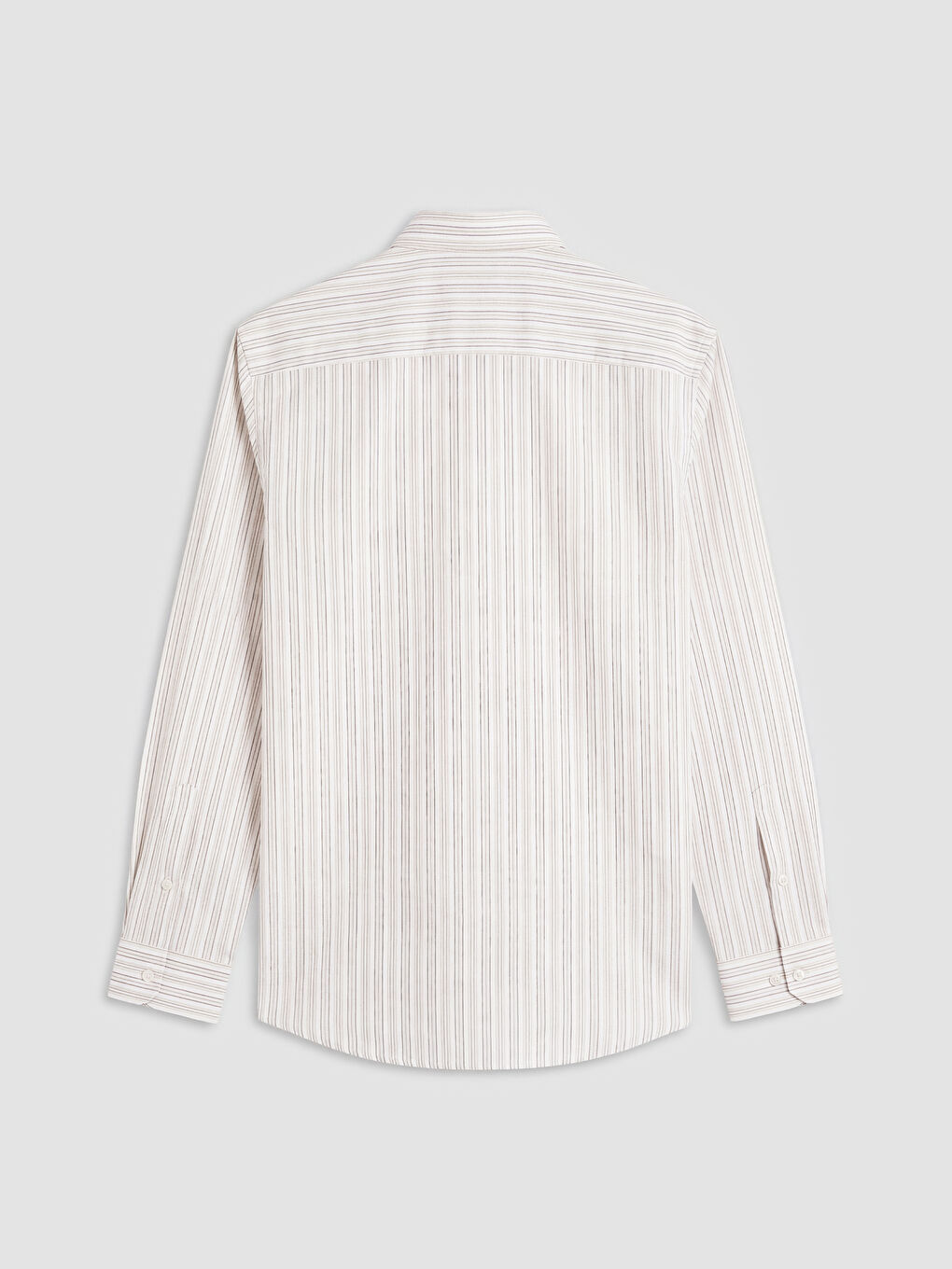 Bej Slim Fit Çizgili Erkek Gömlek-5