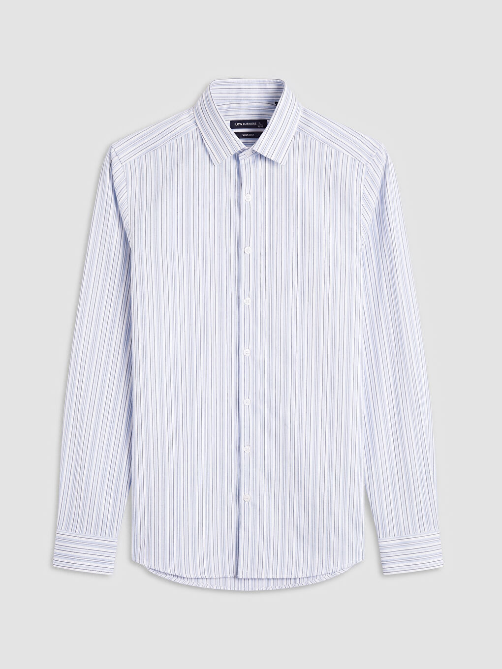 Mavi Slim Fit Çizgili Erkek Gömlek-4