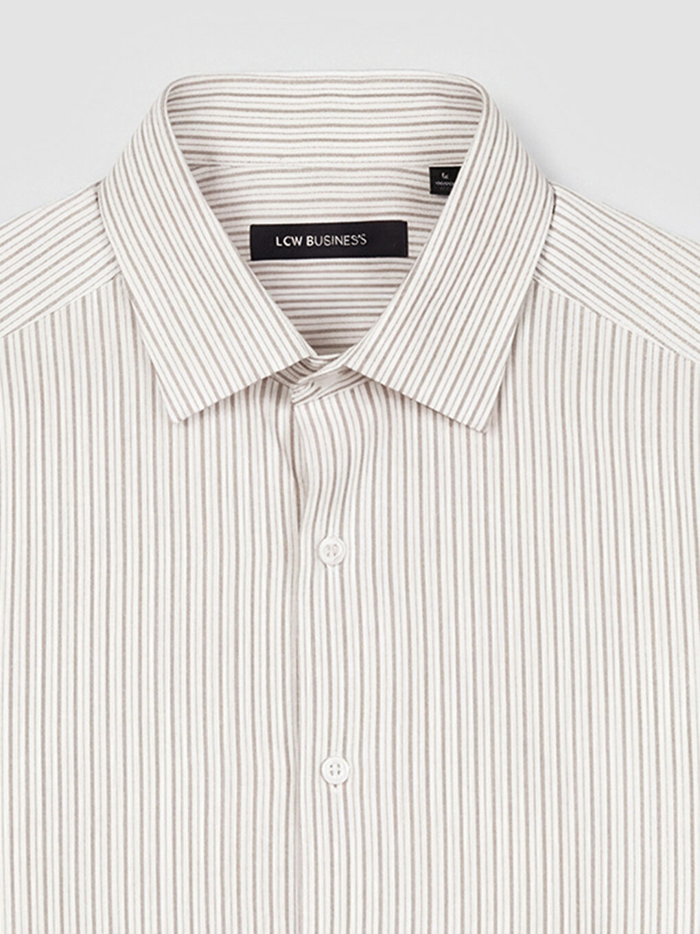 Bej Slim Fit Çizgili Erkek Gömlek-6