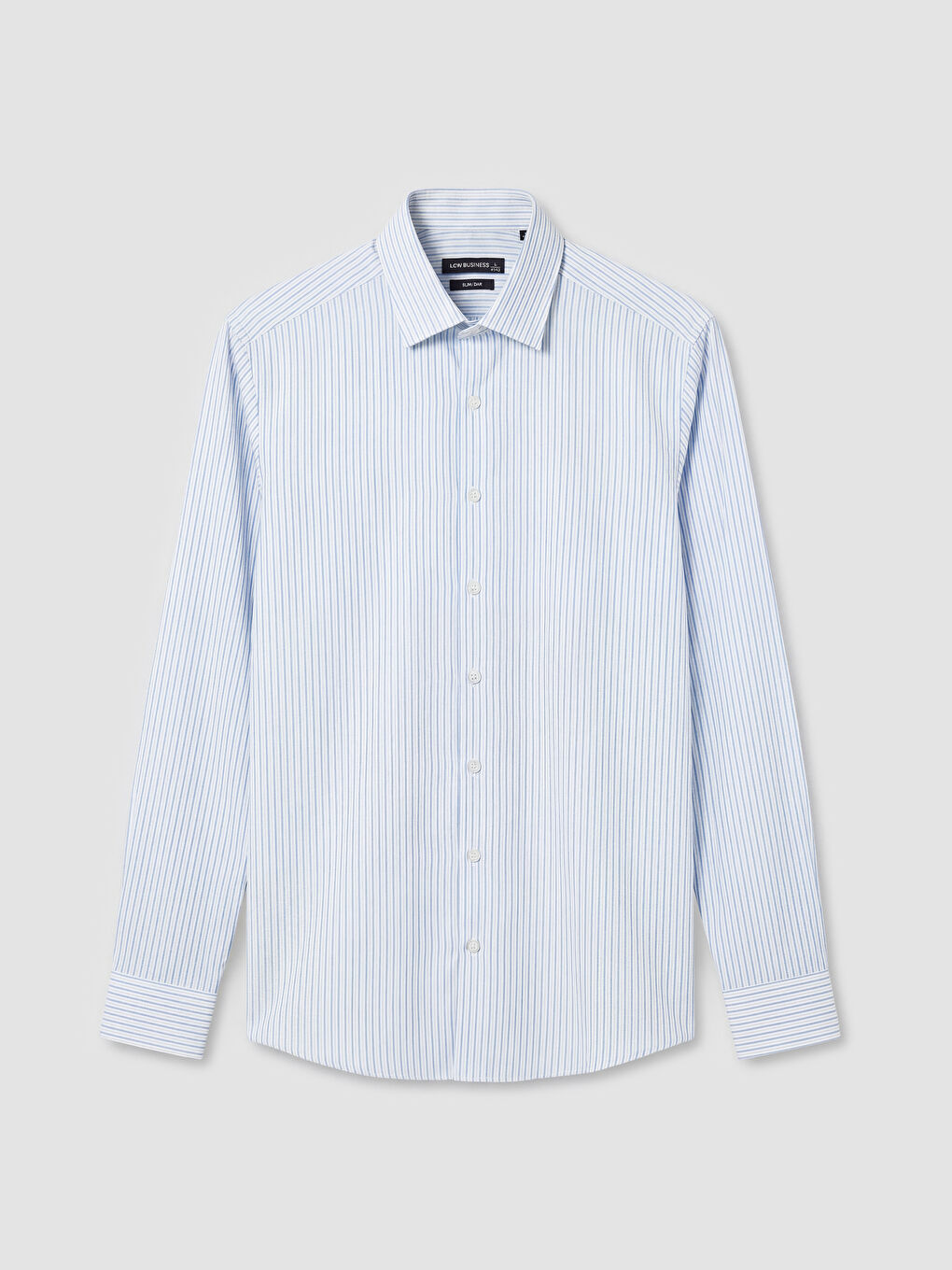 Mavi Slim Fit Çizgili Erkek Gömlek-4