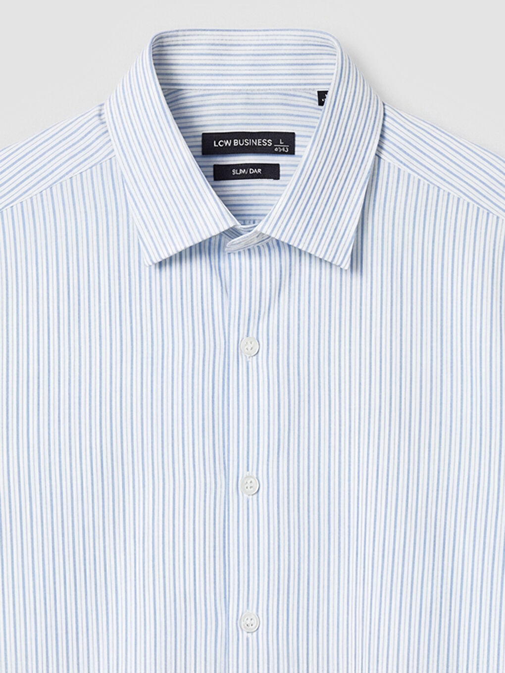 Mavi Slim Fit Çizgili Erkek Gömlek-6