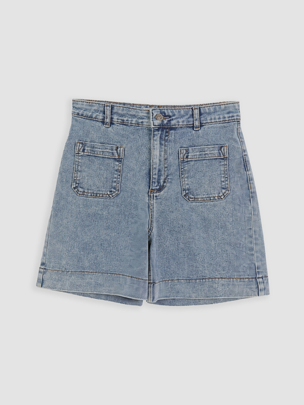 Bej Regular Fit Kadın Jean Şort