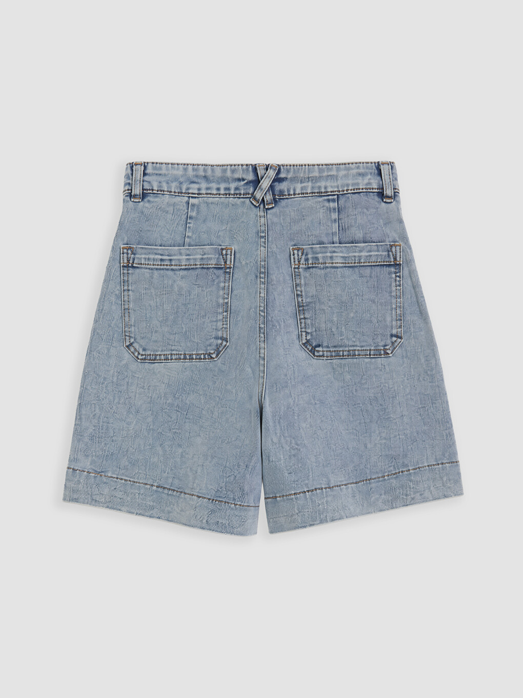 Bej Regular Fit Kadın Jean Şort-2