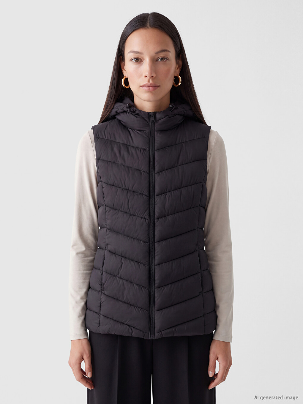Hooded Women's Puffer Gilet