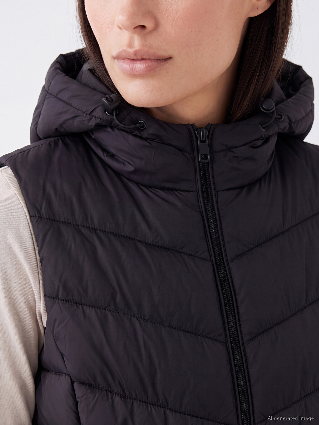 Hooded Women's Puffer Gilet-2